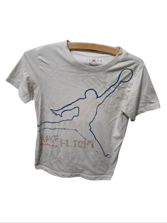 Nike Other - Jordan Take Flight Graphic T-Shirt White Travel Stamp Print Boys Medium